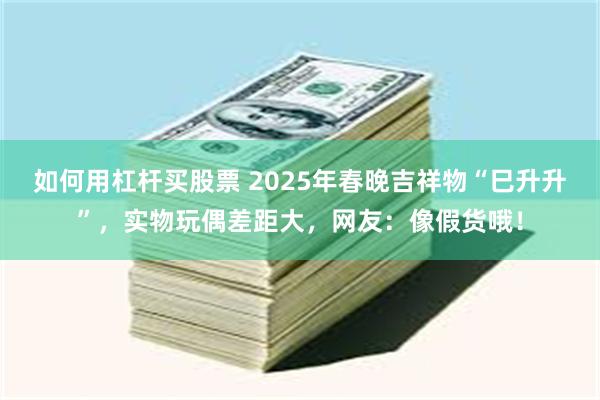 如何用杠杆买股票 2025年春晚吉祥物“巳升升”，实物玩偶差距大，网友：像假货哦！