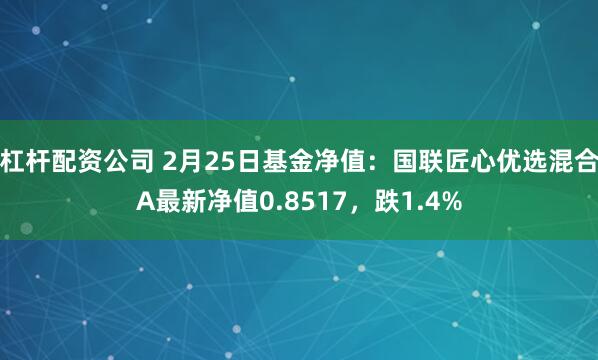 杠杆配资公司 2月25日基金净值：国联匠心优选混合A最新净值0.8517，跌1.4%